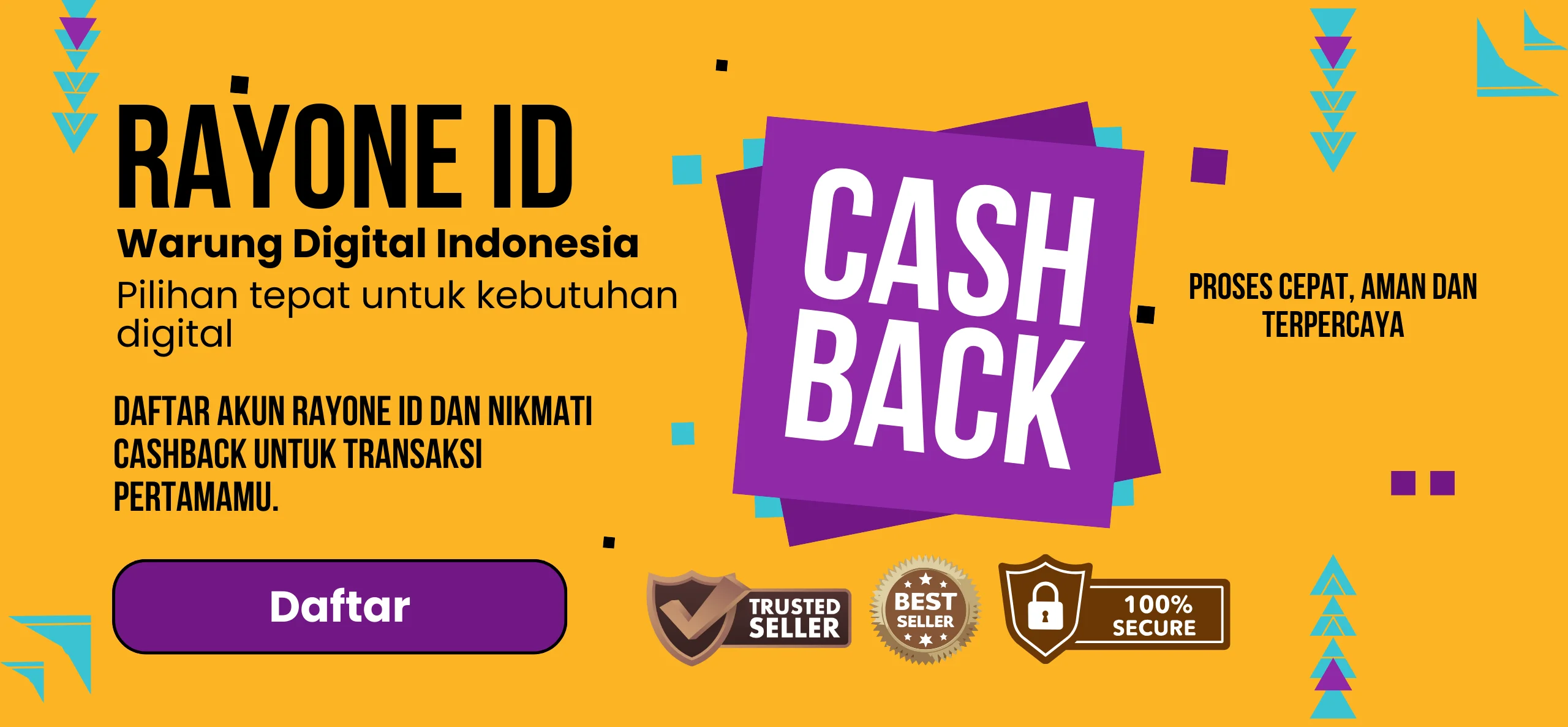 Promo cashback Rayone ID warung digital Indonesia untuk pendaftaran akun dan transaksi pertama
