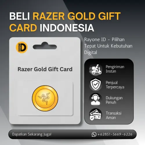 Razer Gold Gift Card Indonesia Razer Gold Gift Card Indonesia original dengan kode instan untuk top up game